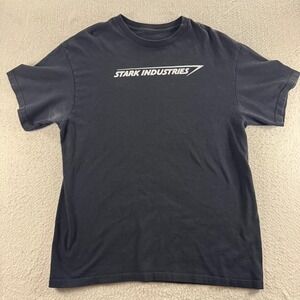 Stark Industries T Shirt Movie Promo Graphic Black Short Sleeve Superhero Marvel